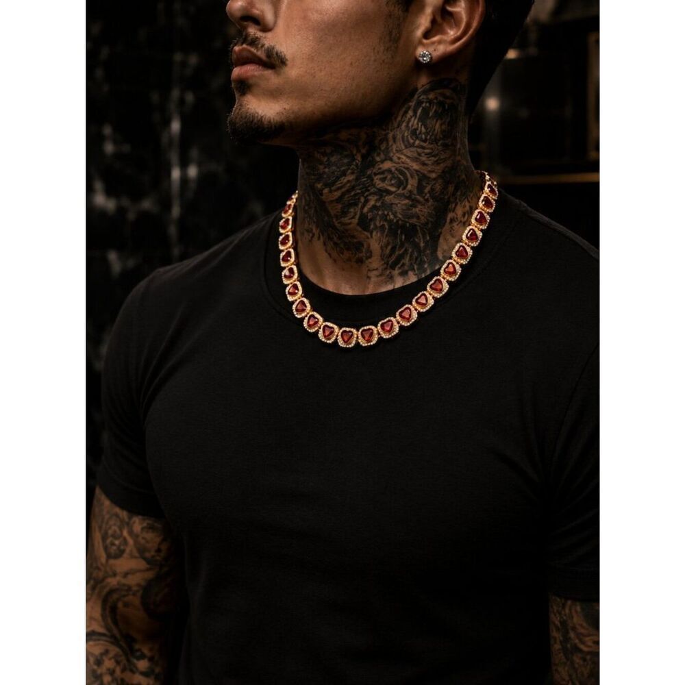 Gold Heart Hip Hop Necklace